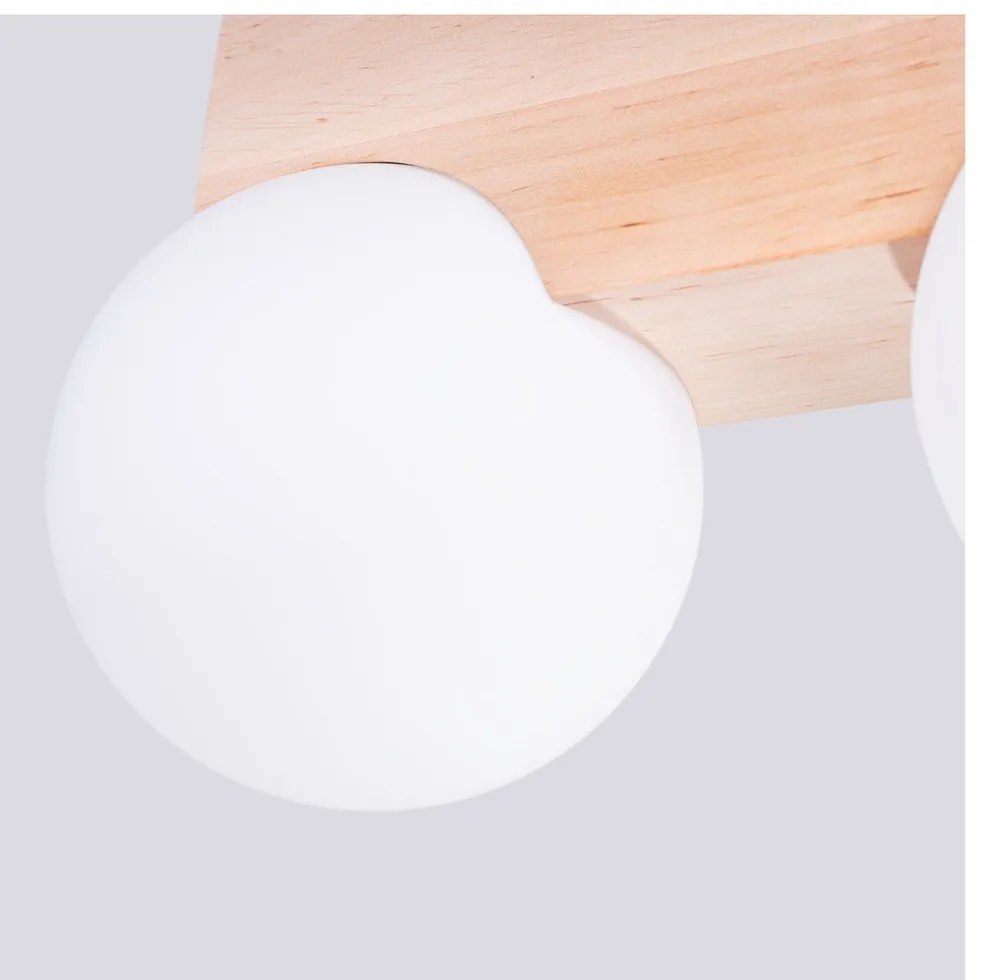 Plafoniera bianca/di colore naturale con paralume in vetro ø 12 cm Solum – Sollux