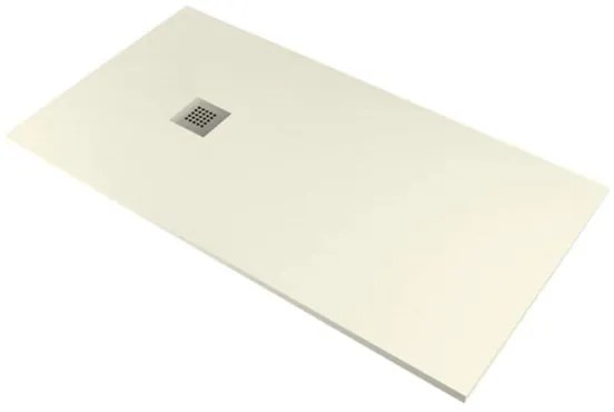 Piatto doccia in mineralmarmo 80x100 cm beige effetto pietra con griglia e piletta sifonata