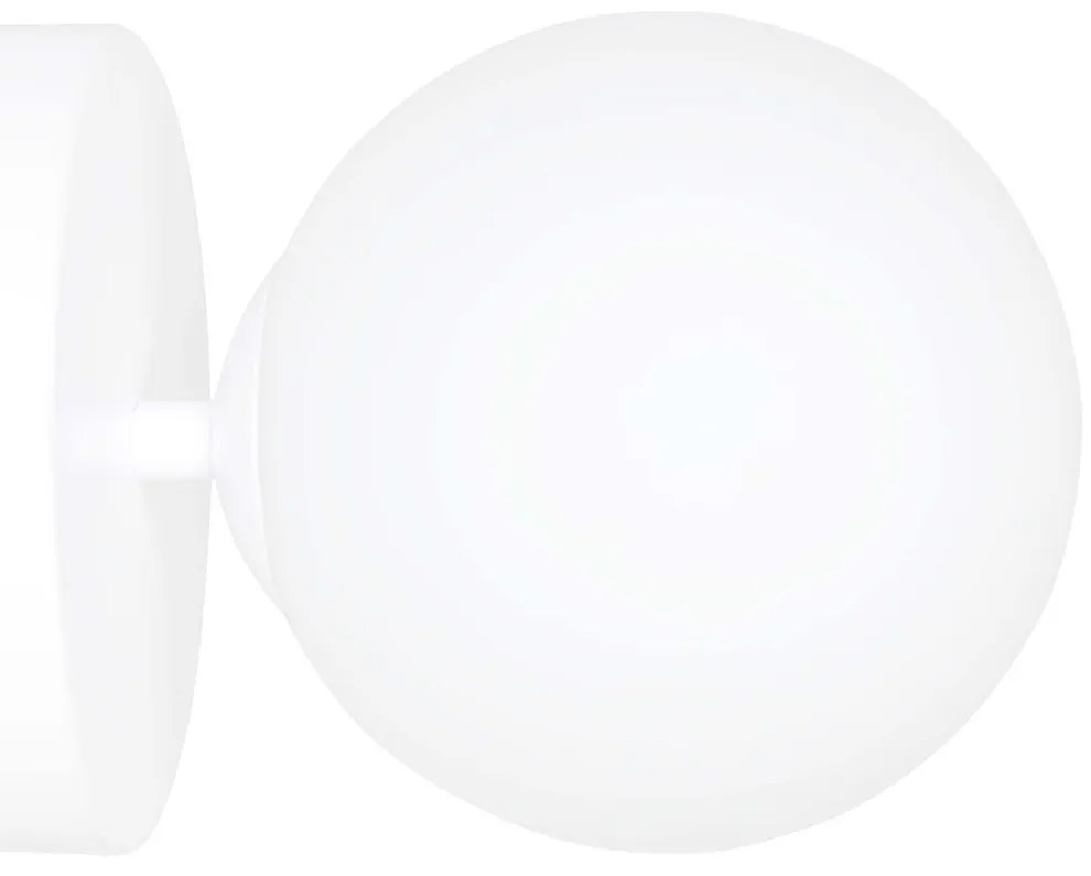 Applique A 1 Luce Hallador In Acciaio Bianco E Sfera In Vetro Opalino