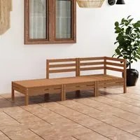 Set Divani da Giardino 3 pz Miele in Legno Massello di Pino 3082615