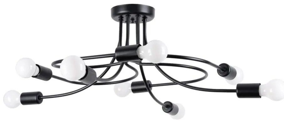 Sollux SL.1457 - Lampadario a sospensione con supporto rigido LEVAR 8xE27/15W/230V nero