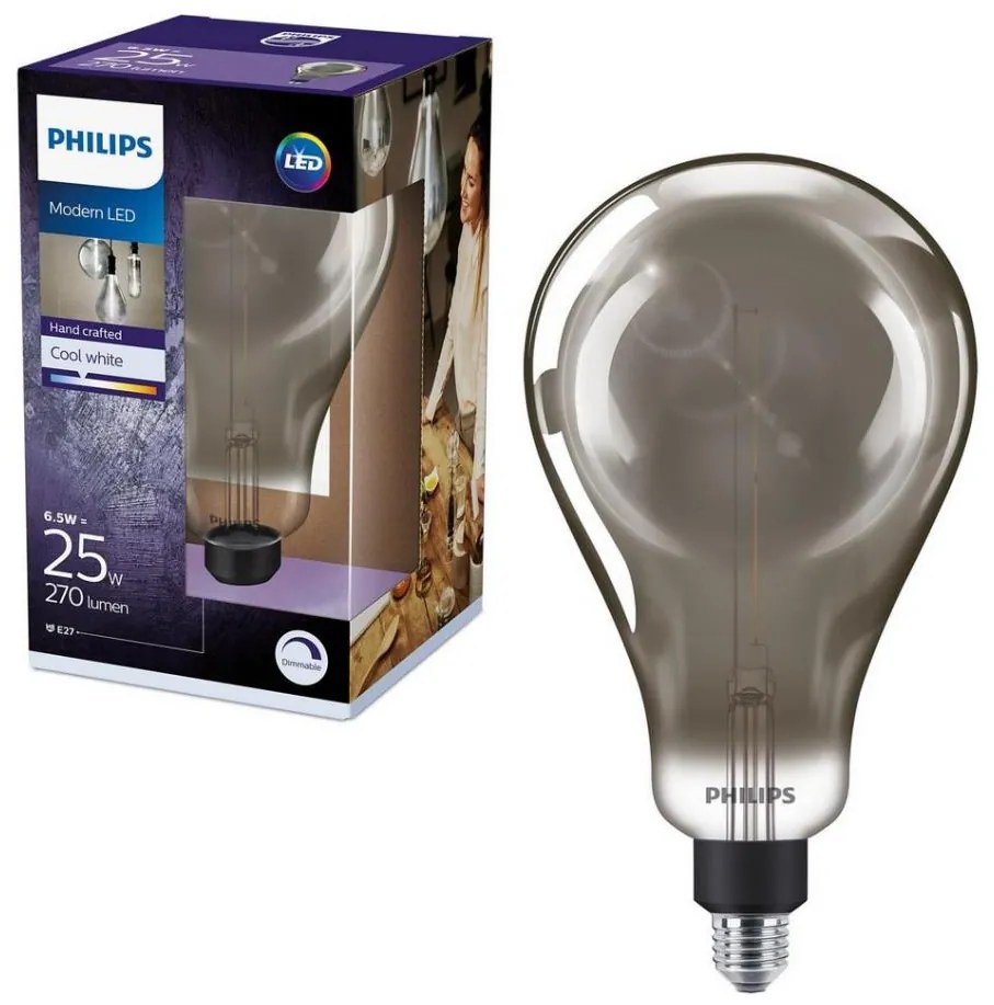 Lampadina LED dimmerabile SMOKY VINTAGE Philips A160 E27/6,5W/230V 4000K