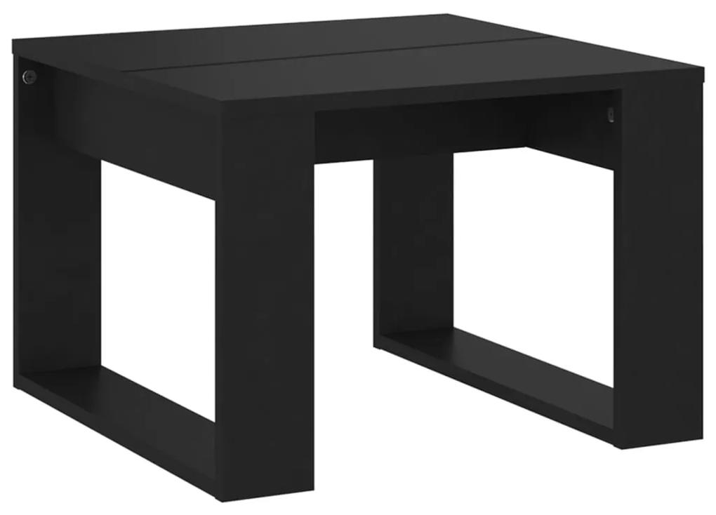 Tavolino di servizio nero 50x50x35 cm in truciolato