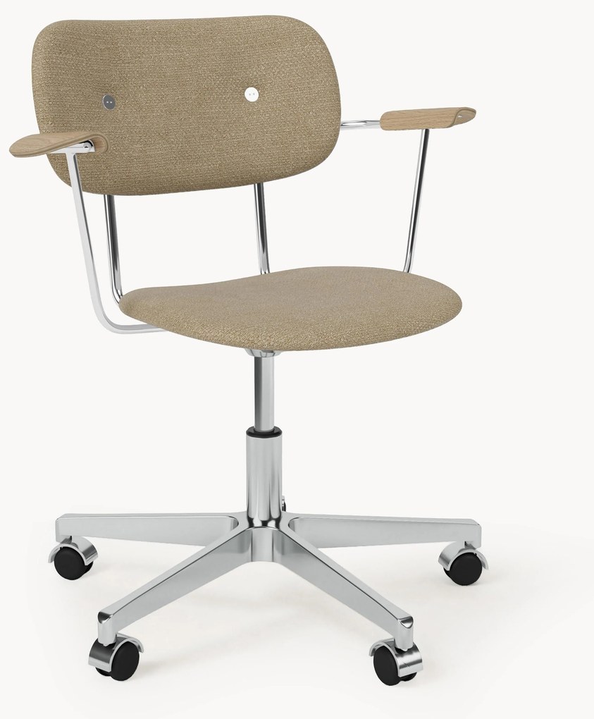 Sedia da scrivania in bouclé regolabile in altezza Co