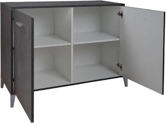 Madia in Legno 2 Ante 110x45 cm Drexa Antracite Spatolato