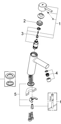 GROHE 23451001 - CONCETTO DN 15 Miscelatore lavabo, cromo lucido