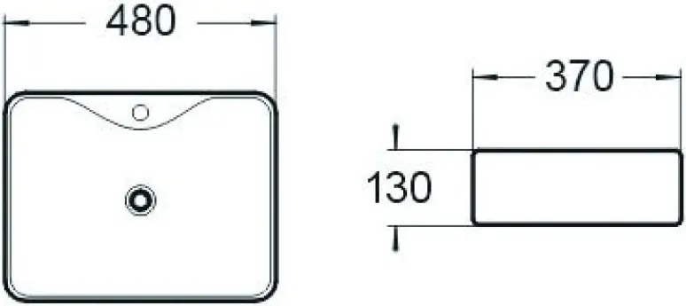 Mexen Eva lavabo da appoggio 48 x 37 cm, bianco - 21424900
