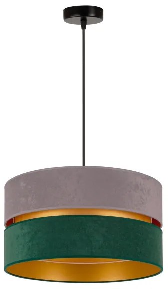 Duolla - Lampadario a sospensione con filo DUO 1xE27/15W/230V diametro 40 cm grigio/verde/oro