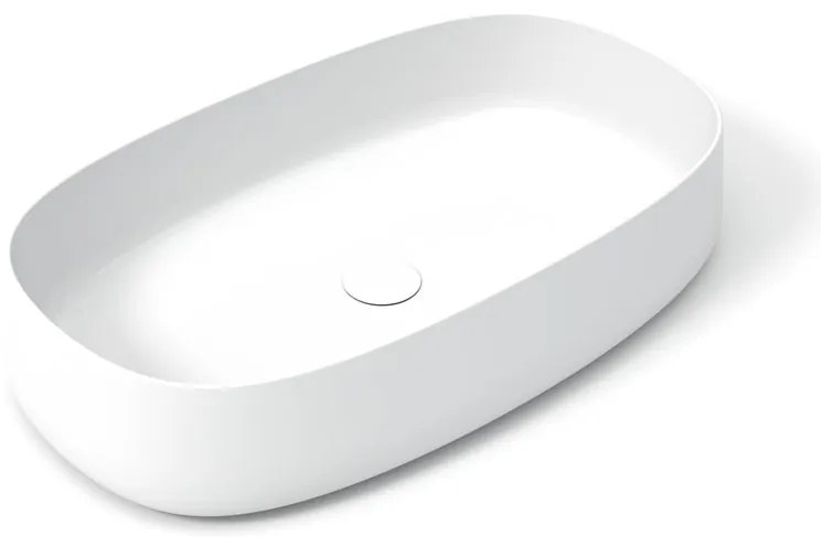 Lavabo da appoggio OLYMPIA CERAMICA ovale piletta non inclusa in ceramica L 70 x H 15 x P 40 cm bianco piletta non inclusa