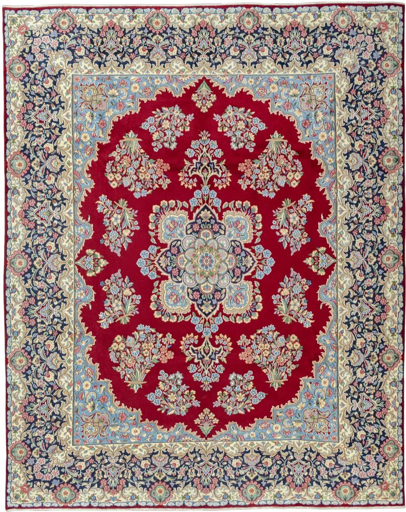 Kerman Tappeto 310x390 Rosso (Iran) Annodato A Mano