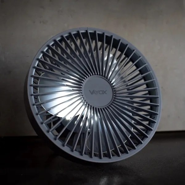 LED Ventilatore da tavolo ricaricabile con illuminazione a LED LED/2W/5V USB 2400 mAh grigio