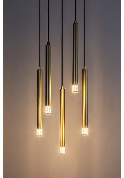 Rabalux 72361 - Lampadario a sospensione con filo RAMIRA 5xG9/5W/230V oro