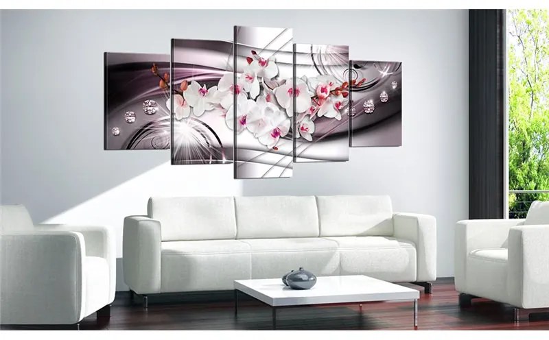 Quadro Tonalita' di orchidee  Colore Grigio, Dimensioni e Misure 200x100