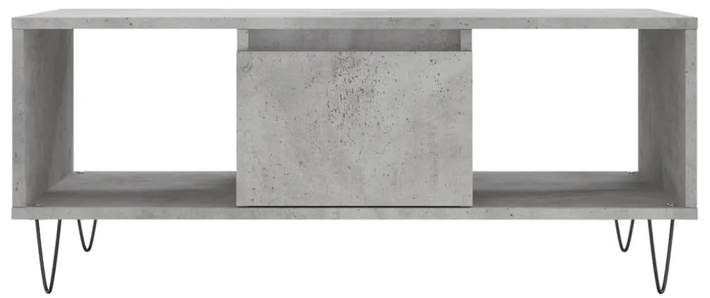 Tavolino salotto grigio cemento 90x50x36,5 cm legno multistrato