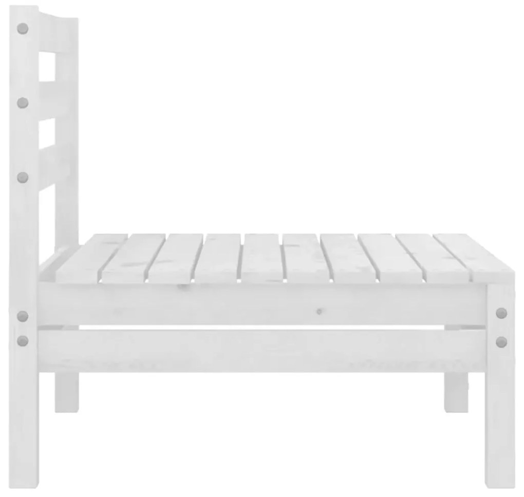 Set Divani da Giardino 4 pz Bianco in Legno Massello di Pino