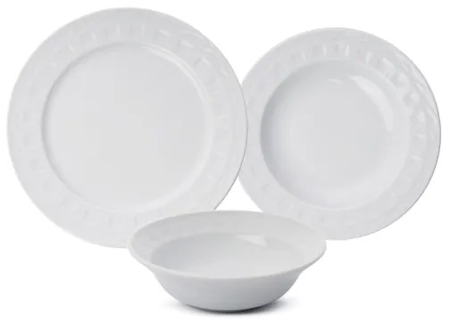 Set da tavola 18 pezzi in porcellana bianca