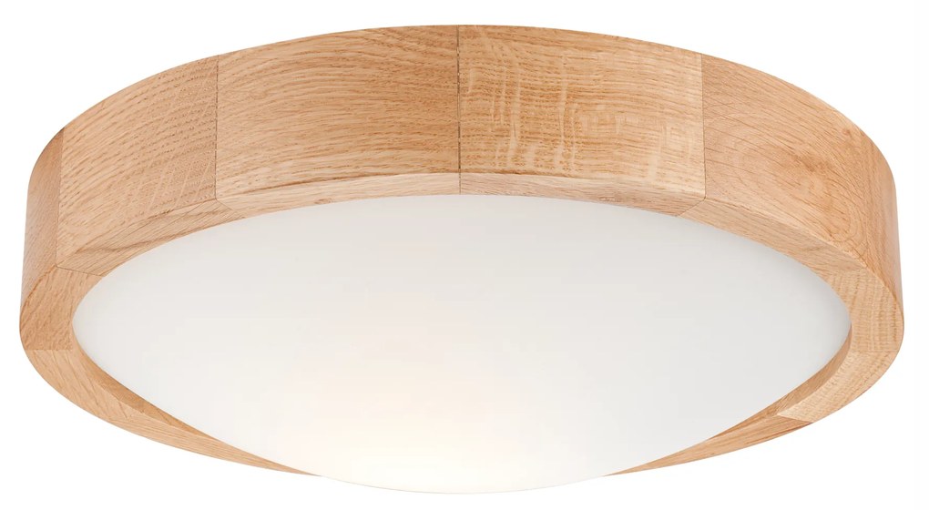 Lamkur - Anello  ceiling lamp  in natural oak and glass 27