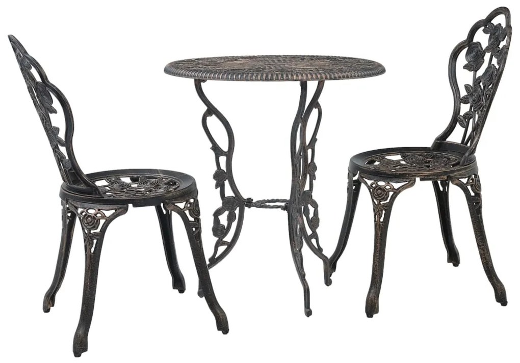 Set Da Bistrot 3 Pz İn Alluminio Pressofuso /