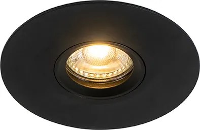 Faretto da incasso moderno nero 12 cm - Buco