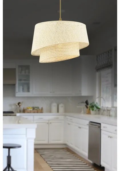 Lampadario a sospensione con cavo BARETTE 1xE27/60W/230V crema