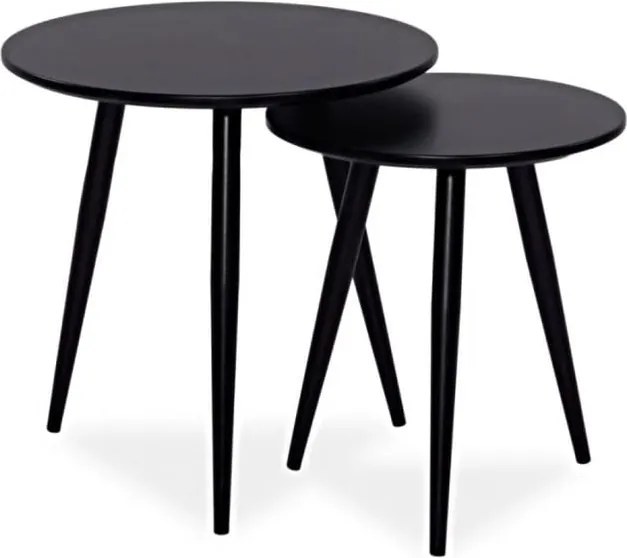 Set di Tavolini da caffè Cleo in nero - h 45-50 x p 40-50 cm