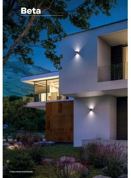 Redo 9080 - Applique da esterno BETA LED/6W/230V 3000K IP54 marrone