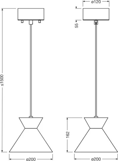 Osram - Lampada a sospensione con cavo DECOR WAIST 1xE27/40W/230V nero