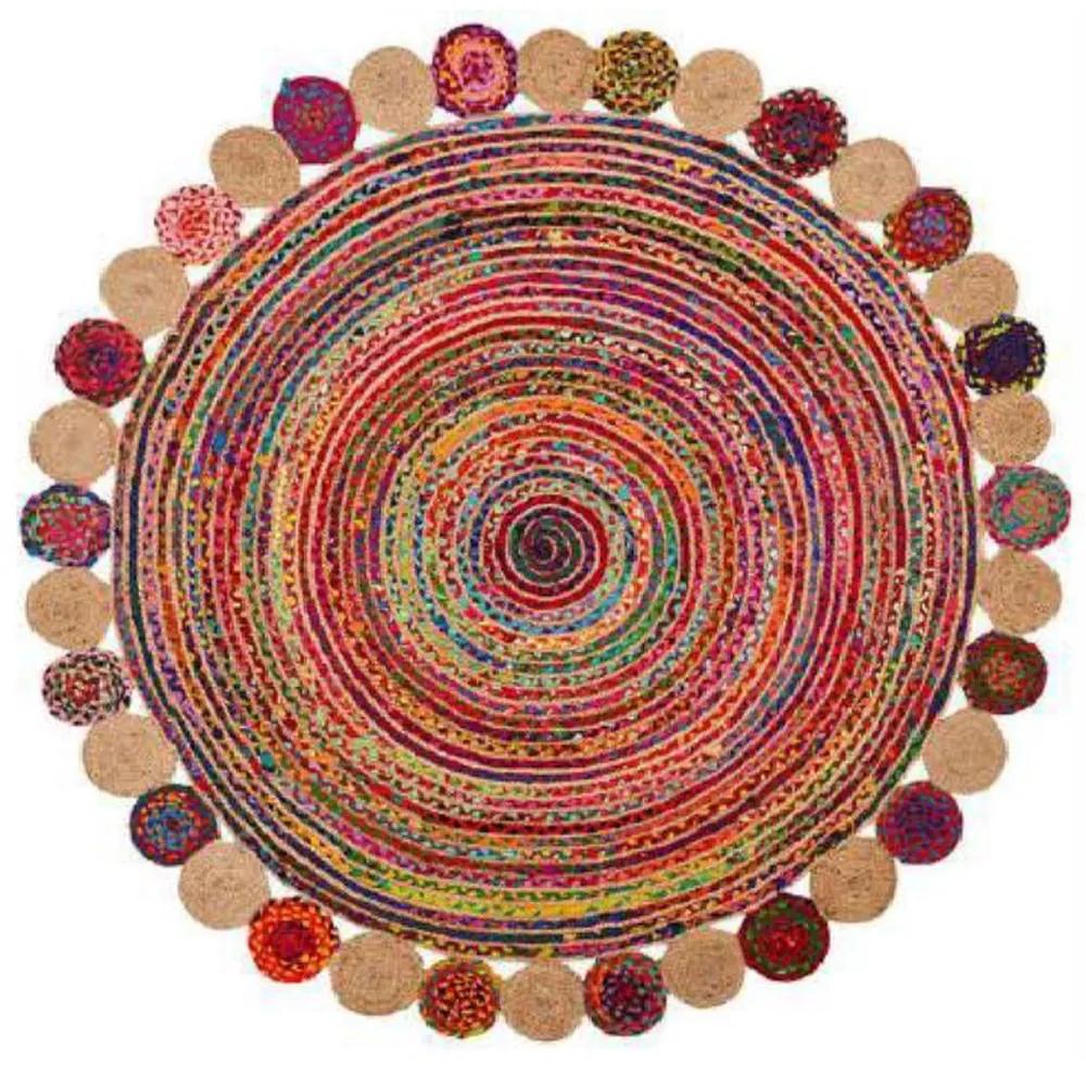 Tappeto DKD Home Decor Cotone Multicolore Iuta (200 x 200 x 1 cm)