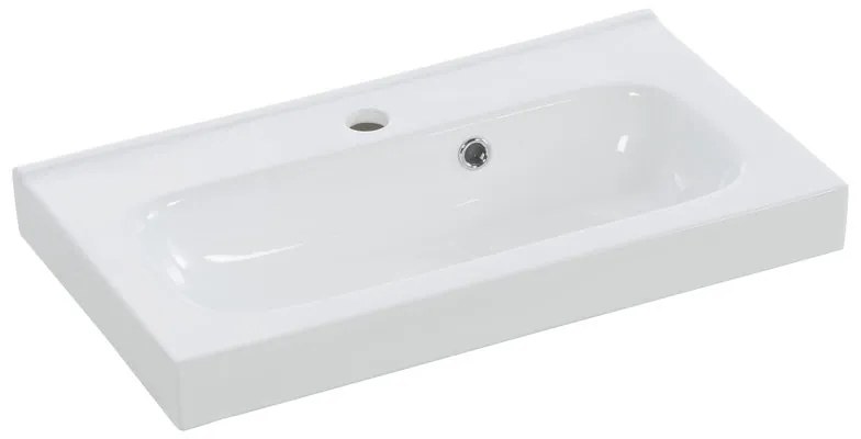 Lavabo a incasso rettangolare vasca centrale Remix L 61 x H 6.5 x P 35 cm in ceramica bianco lucido
