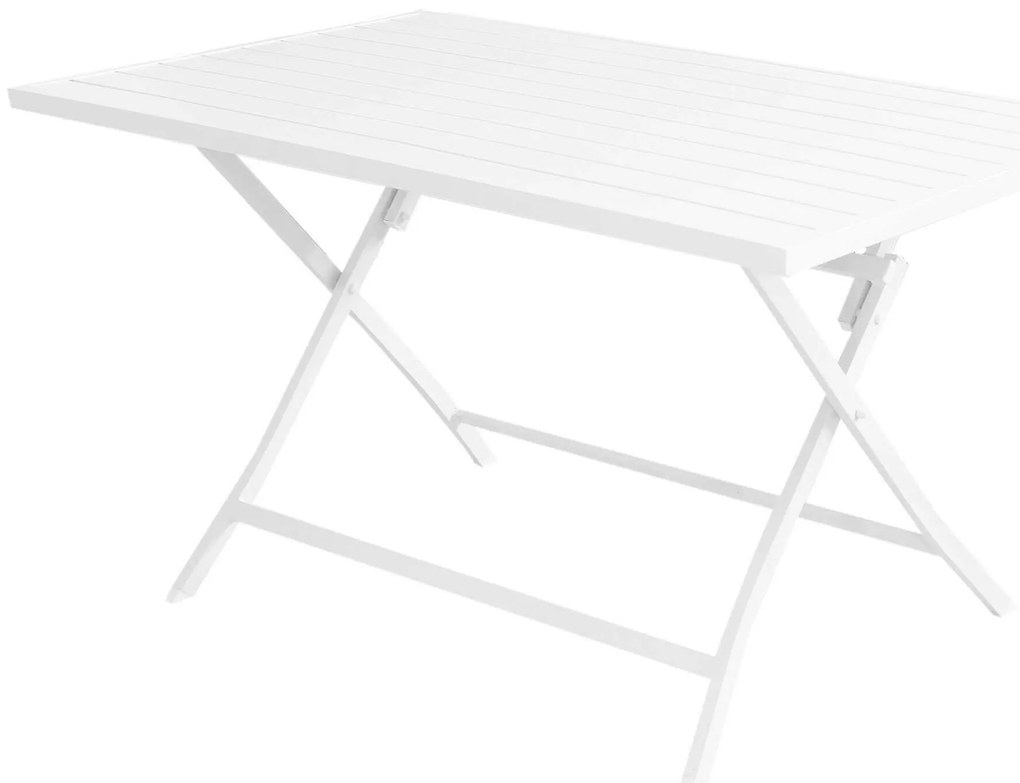 ABELUS - set pieghevole tavolo in alluminio cm 130 x 77 x 73 h con 4 sedie Gaja