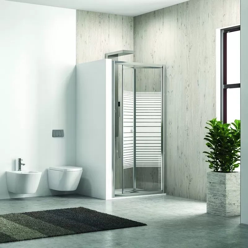 Doccia a libro 80cm vetro serigrafato altezza 180cm KM4000S - KAMALU