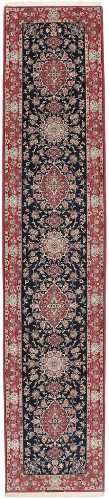 Isfahan Tappeto 410 x 80 (Iran) Annodato A Mano