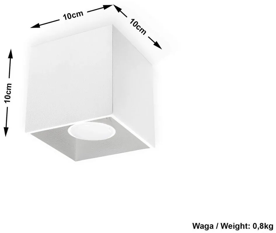 Plafoniera da Soffitto in Alluminio QUAD 1 GU10 Bianca da Interno