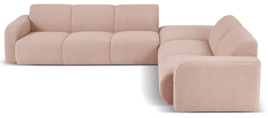 Divano angolare rosa in tessuto bouclé (angolo destro) Molino - Micadoni Home
