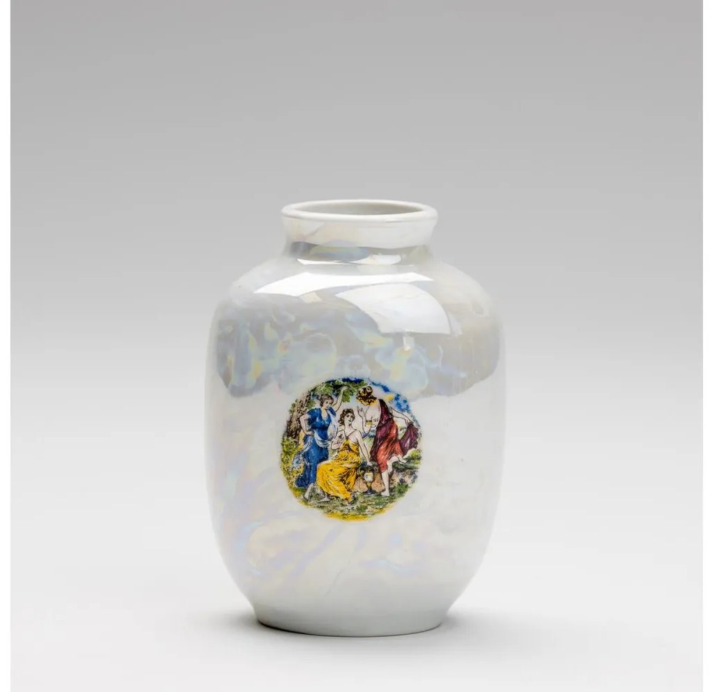 Vaso in porcellana 12,5x9 cm perlato bianco gracie