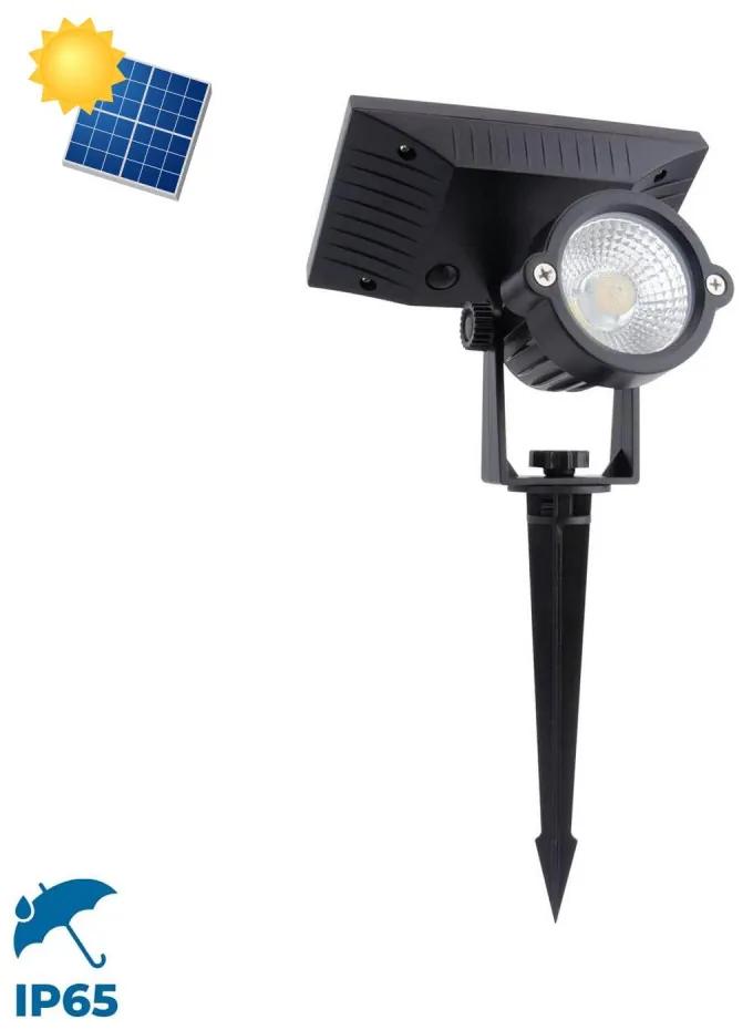 Faretto LED Solare 5W con Picchetto - IP65 Colore  Bianco Naturale 4.000K