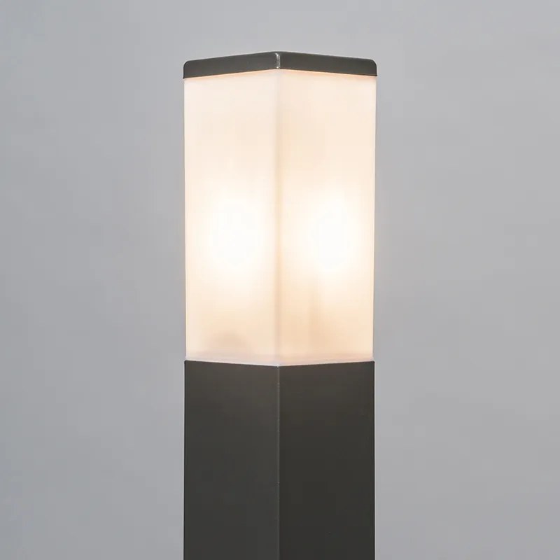Lampada da esterno antracite 80 cm IP44 - Malios con picchetto da terra e pressacavo