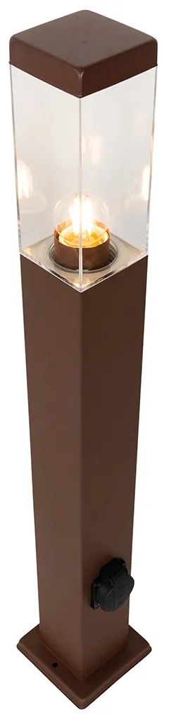 Lampada da esterno color ruggine 80 cm con attacco IP44 - Malios