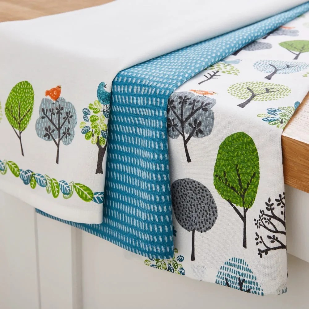 Asciugamani in cotone in set da 3 45x65 cm Forest Birds - Cooksmart ®