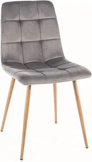 Sedia Mila D velluto grigio/rovere Blu14