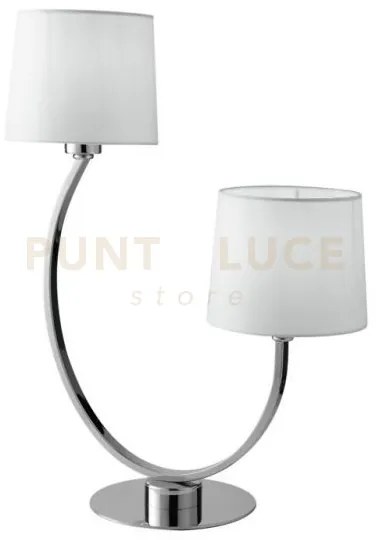 Lume astoria cromo e bianco 2 luci attacco e27 42,5x58,5cm