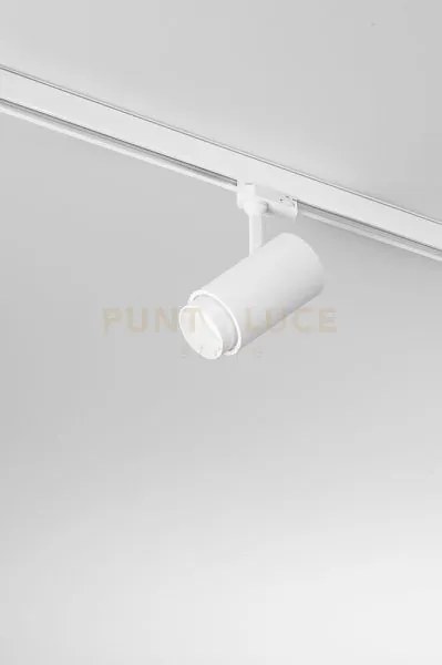 Binario faretto in alluminio colore bianco per binario trifase orie...
