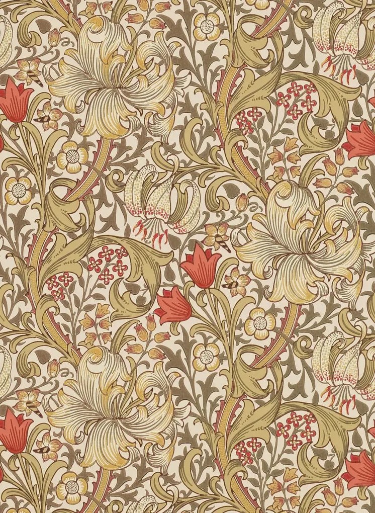 Morris & Co Tapete Golden Lily - Biscuit/ Brick