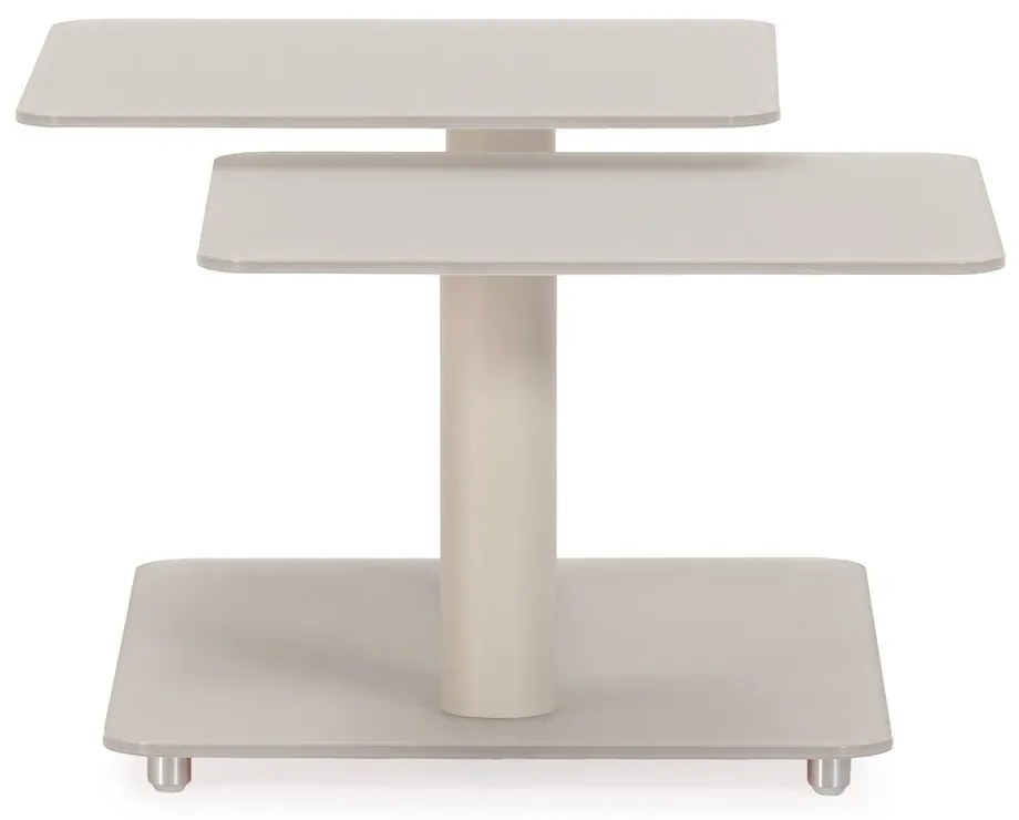 Tavolino da salotto color crema in vetro 54x115 cm Elvi – Marckeric