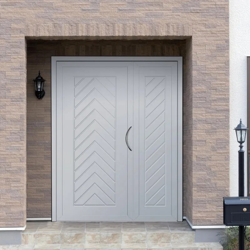 Portoncino d'ingresso Rustic1 L 90 x H 210 cm in alluminio bianco, apertura spingere a sinistra