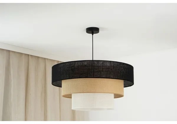 Brilagi - Lampadario a cavo ASPEN LUNETA 1xE27/15W/230V Ø60 nero/beige/crema