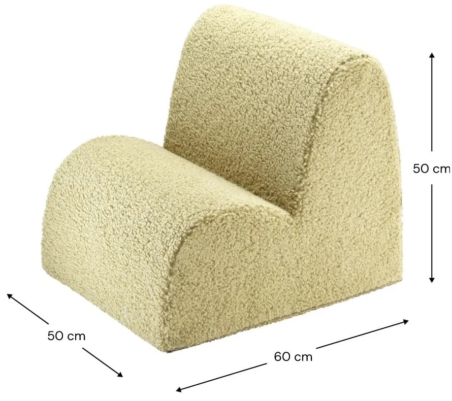Poltrona per bambini verde con rivestimento in bouclé Cloud – Wigiwama