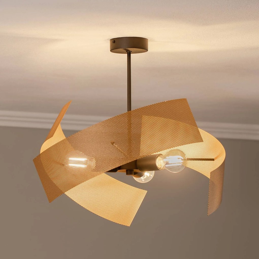 Euluna Plafoniera Moira, color oro/nero, Ø 47 cm, a 3 luci