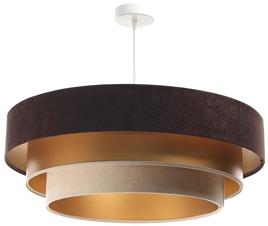 Lampadario su filo TRINITI 1xE27/60W/230V marrone/oro/beige