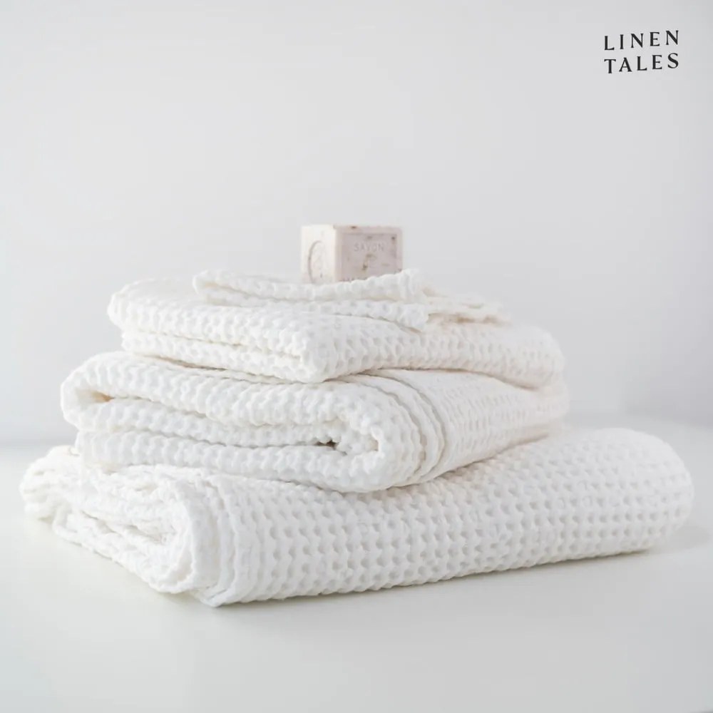 Asciugamani e teli da bagno bianchi in un set di 3 pezzi White - Linen Tales